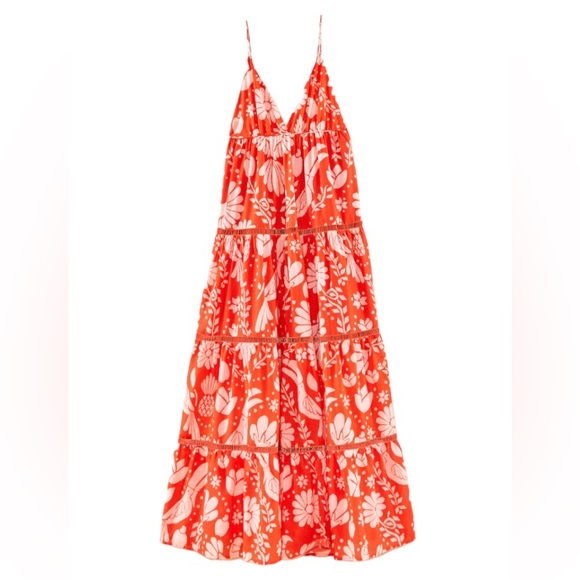 FARM Rio Dresses & Skirts - Farm Rio Orange Neon Jungle Maxi Dress Size XL